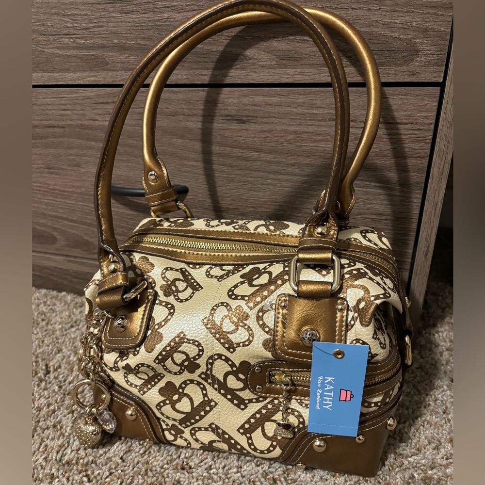 Kathy Van Zealand Gold Crown Handbag